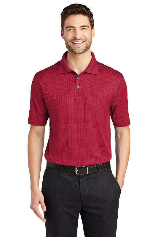Understated Smart Casual Attire Port Authority Mens Performance Moisture Wicking Short Sleeve Polo Shirt - Rich Red Understated Smart Casual Attire Port Authority Mens Performance Moisture Wicking Short Sleeve Polo Shirt - Rich Red