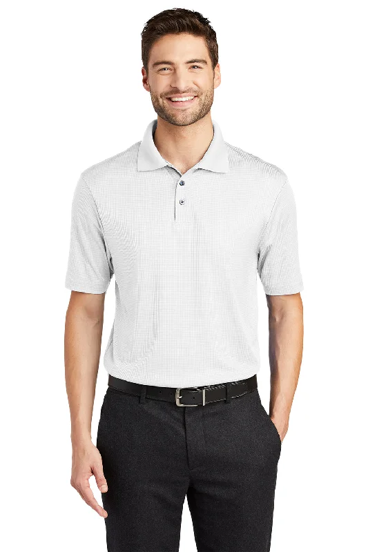 Polished Classic Outdoor Apparel Port Authority Mens Performance Moisture Wicking Short Sleeve Polo Shirt - White Polished Classic Outdoor Apparel Port Authority Mens Performance Moisture Wicking Short Sleeve Polo Shirt - White