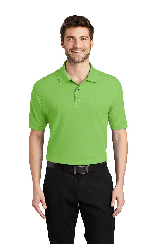 Understated Sleek Modern Clothing Port Authority Mens Silk Touch Wrinkle Resistant Short Sleeve Polo Shirt - Lime Green Understated Sleek Modern Clothing Port Authority Mens Silk Touch Wrinkle Resistant Short Sleeve Polo Shirt - Lime Green