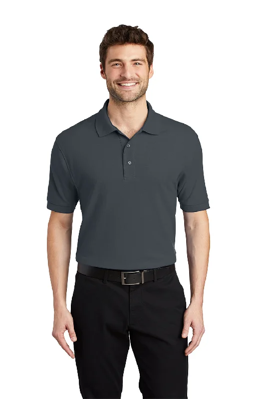 Rugged Luxe Premium T-shirts Port Authority Mens Silk Touch Wrinkle Resistant Short Sleeve Polo Shirt - Steel Grey Rugged Luxe Premium T-shirts Port Authority Mens Silk Touch Wrinkle Resistant Short Sleeve Polo Shirt - Steel Grey