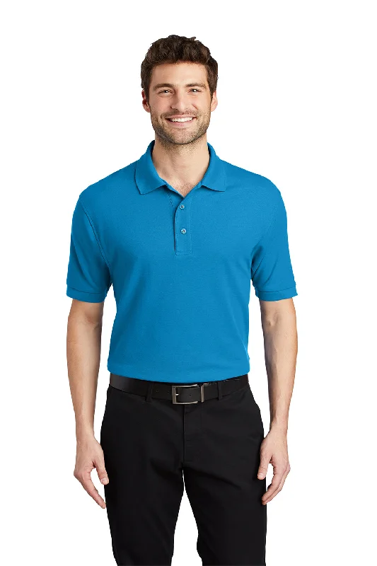 Relaxed Cool Comfortable Fits Port Authority Mens Silk Touch Wrinkle Resistant Short Sleeve Polo Shirt - Turquoise Blue Relaxed Cool Comfortable Fits Port Authority Mens Silk Touch Wrinkle Resistant Short Sleeve Polo Shirt - Turquoise Blue