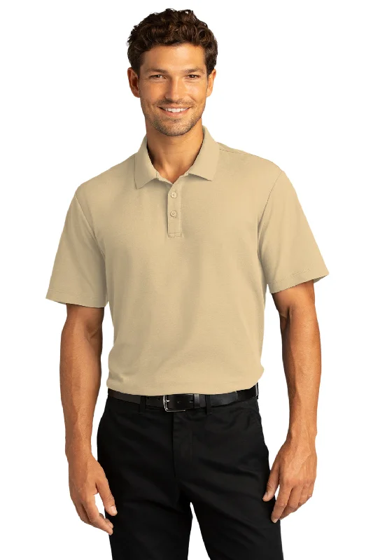 Sleek Modern Lightweight Fabrics Port Authority Mens React SuperPro Snag Resistant Short Sleeve Polo Shirt - Wheat Sleek Modern Lightweight Fabrics Port Authority Mens React SuperPro Snag Resistant Short Sleeve Polo Shirt - Wheat