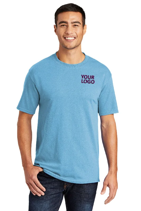 Minimal Luxe Smart Tops Port & Company Core Blend Branded Tee's, Aquatic Blue