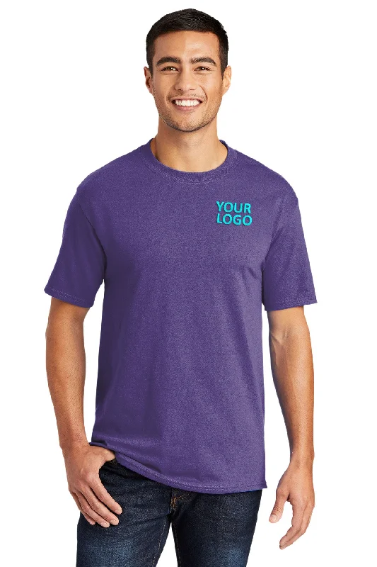 Heritage Edge Minimalist Pieces Port & Company Core Blend Customized Tee's, Purple