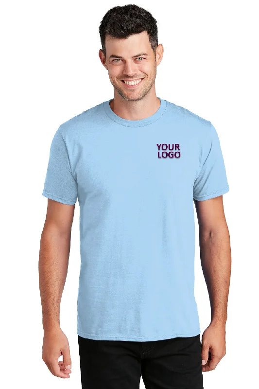 Retro Monochrome Simple Styles Port & Company Fan Custom Favorite Tee's, Light Blue