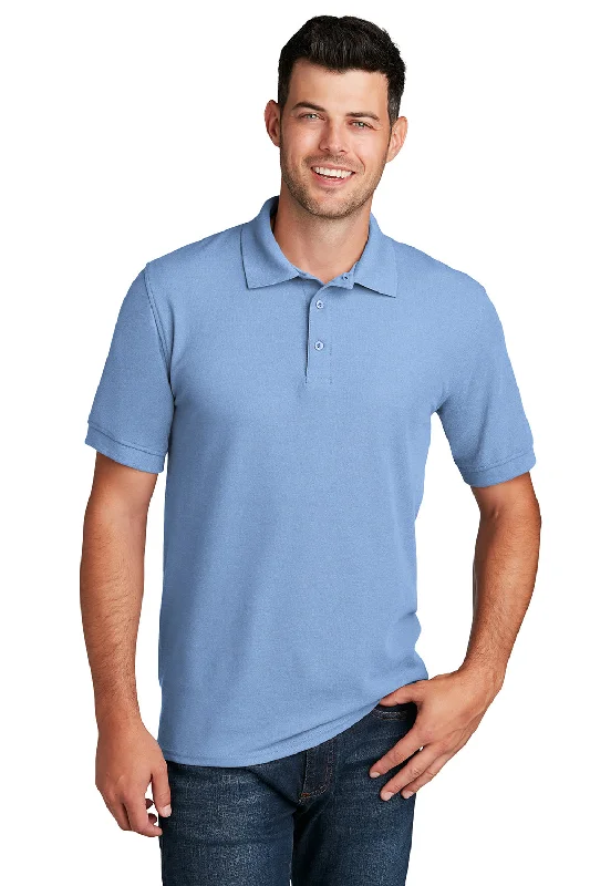 Minimal Timeless Everyday Apparel Port & Company Mens Core Stain Resistant Short Sleeve Polo Shirt - Light Blue Minimal Timeless Everyday Apparel Port & Company Mens Core Stain Resistant Short Sleeve Polo Shirt - Light Blue