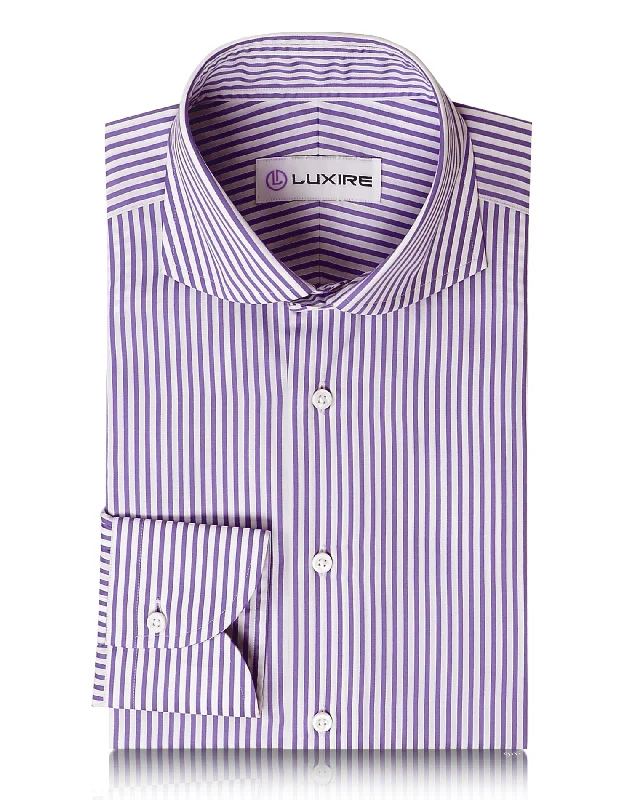 Effortless Minimal Stylish Suits Purple Dress Stripes on White
