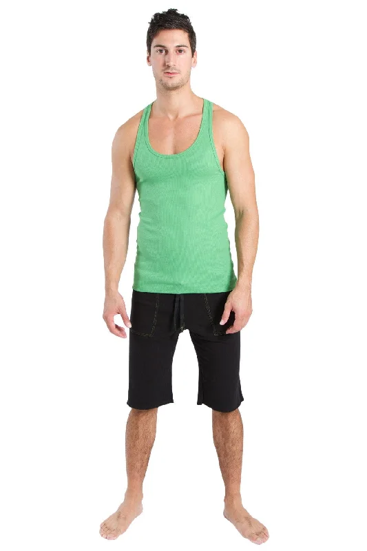 Minimal Polished Cool Jackets Racerback Yoga Tank Top (Bamboo Green)