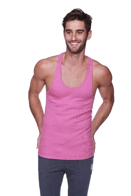Casual Rugged Sporty Wear Racerback Yoga Tank Top (Berry)