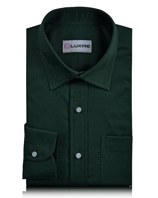 Minimal Polished Casual Button-ups Racing Green Casual Shirt