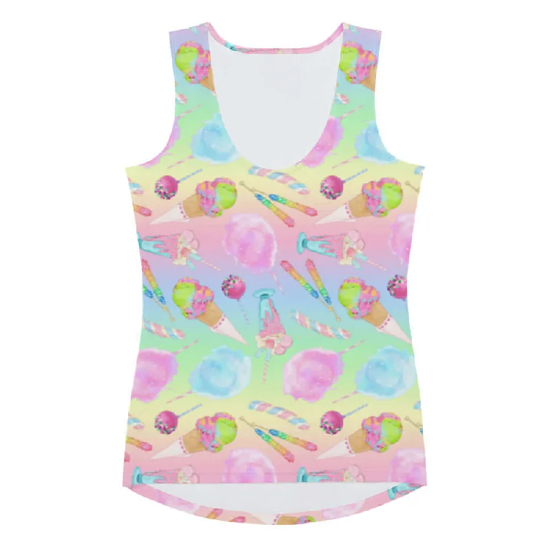 Modern Edgy Weekend Styles Rainbow Candy Tank Top