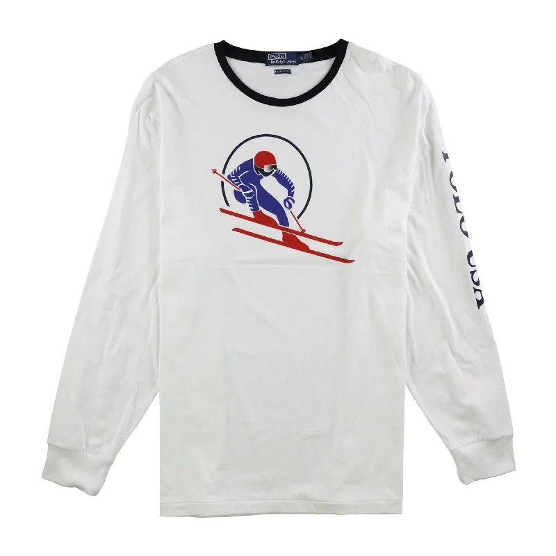 Modern Cool Layered Outfits Ralph Lauren Mens Ski Graphic T-Shirt, White, Large