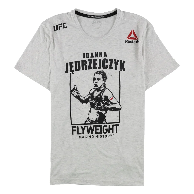 Heritage Rebel Cool Pieces Reebok Mens Joanna Jedrzejczyk Graphic T-Shirt, Grey, Small