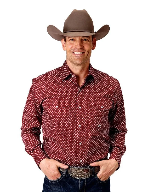 Modern Rebel Modern Clothing Roper Diamond Wine Men's Western Shirt