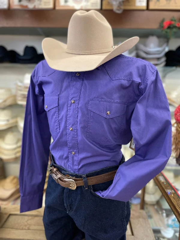 Classic Cool All-Weather Outfits Roper Purple Men's Western Shirt