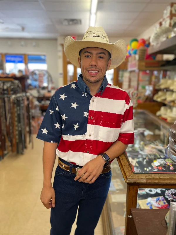 Contemporary Classic Comfortable Fits Roper Stars & Stripes Short Sleeve Shirt
