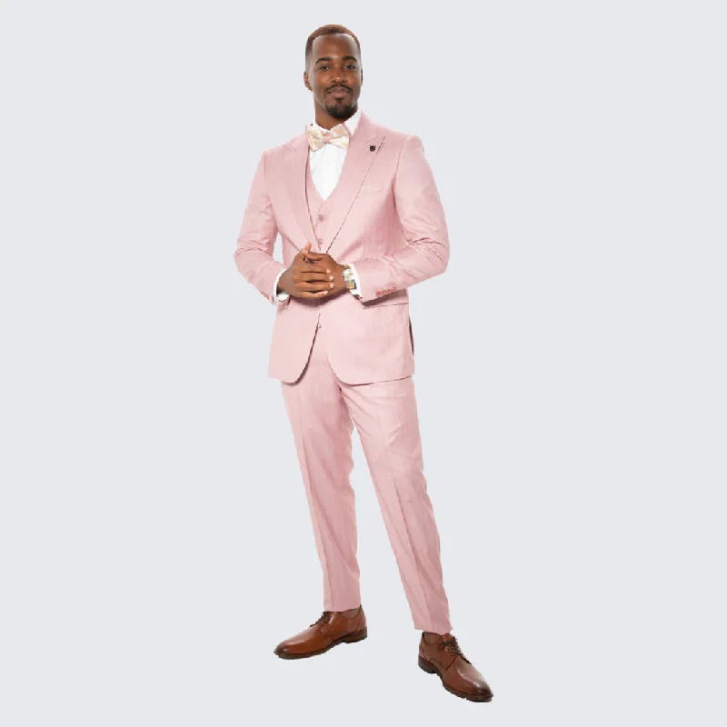 Heritage Urban Minimalist Pieces Rose Pinstripe Hybrid Fit Suit by Stacy Adams - Wedding - Prom Heritage Urban Minimalist Pieces Rose Pinstripe Hybrid Fit Suit by Stacy Adams - Wedding - Prom