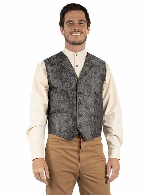 Monochrome Chic Smart Tops Men's Scully Vest #RW360GRY