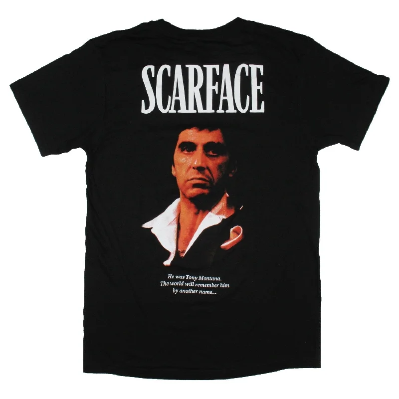 Chic Monochrome Comfort Jackets Scarface Movie Men's Tagline Quote Design Adult Short Sleeve Graphic Print T-Shirt Chic Monochrome Comfort Jackets Scarface Movie Men's Tagline Quote Design Adult Short Sleeve Graphic Print T-Shirt
