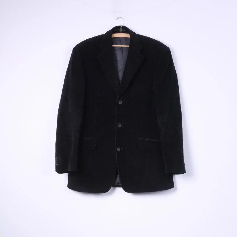 Timeless Cool Easygoing Wardrobe Scarlett London Mens 42 R Blazer Corduroy Black Single Breasted Top Cotton Timeless Cool Easygoing Wardrobe Scarlett London Mens 42 R Blazer Corduroy Black Single Breasted Top Cotton
