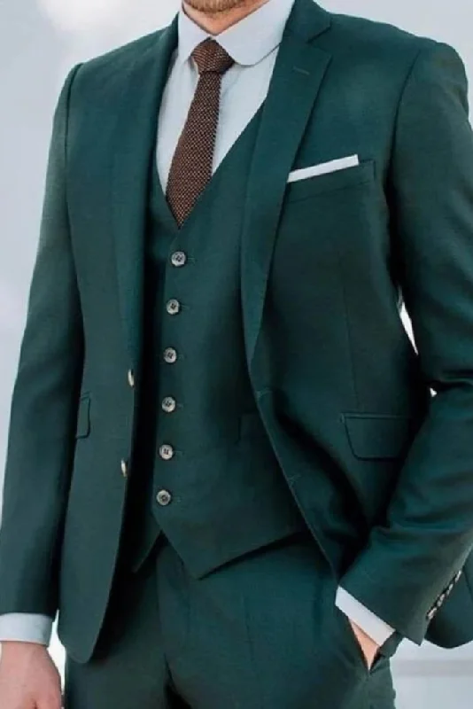 Street Chic Casual Button-ups Men 3 Piece Suit Green, Slim Fit Suit, Wedding Suit, Engagement, Prom, Groom wear and Groomsmen Suits Street Chic Casual Button-ups Men 3 Piece Suit Green, Slim Fit Suit, Wedding Suit, Engagement, Prom, Groom wear and Groomsmen Suits