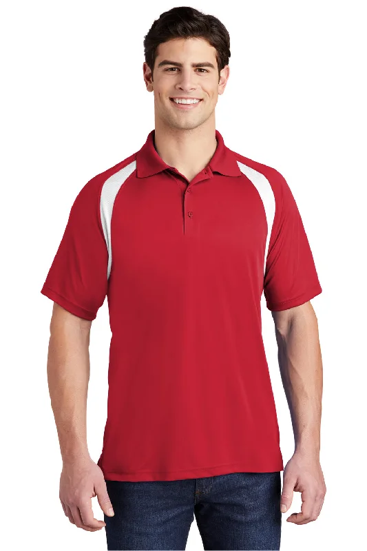 Polished Street Timeless Wardrobe Sport-Tek Mens Dry Zone Moisture Wicking Short Sleeve Polo Shirt - True Red/White Polished Street Timeless Wardrobe Sport-Tek Mens Dry Zone Moisture Wicking Short Sleeve Polo Shirt - True Red/White