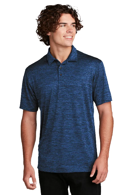 Rugged Classic Lightweight Tops Sport-Tek Mens Electric Heather Moisture Wicking Short Sleeve Polo Shirt - Dark Royal Blue/Black Electric Rugged Classic Lightweight Tops Sport-Tek Mens Electric Heather Moisture Wicking Short Sleeve Polo Shirt - Dark Royal Blue/Black Electric