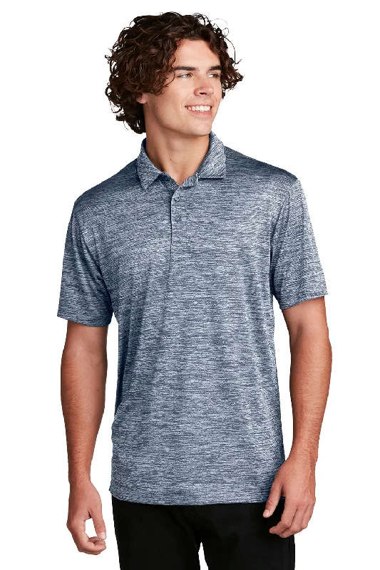 Casual Sleek Casual Wear Sport-Tek Mens Electric Heather Moisture Wicking Short Sleeve Polo Shirt - True Navy Blue Electric Casual Sleek Casual Wear Sport-Tek Mens Electric Heather Moisture Wicking Short Sleeve Polo Shirt - True Navy Blue Electric