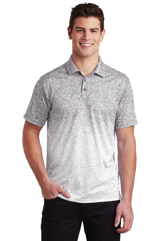 Minimal Rugged Layered Clothing Sport-Tek Mens Ombre Heather Moisture Wicking Short Sleeve Polo Shirt - White/Graphite Grey Minimal Rugged Layered Clothing Sport-Tek Mens Ombre Heather Moisture Wicking Short Sleeve Polo Shirt - White/Graphite Grey
