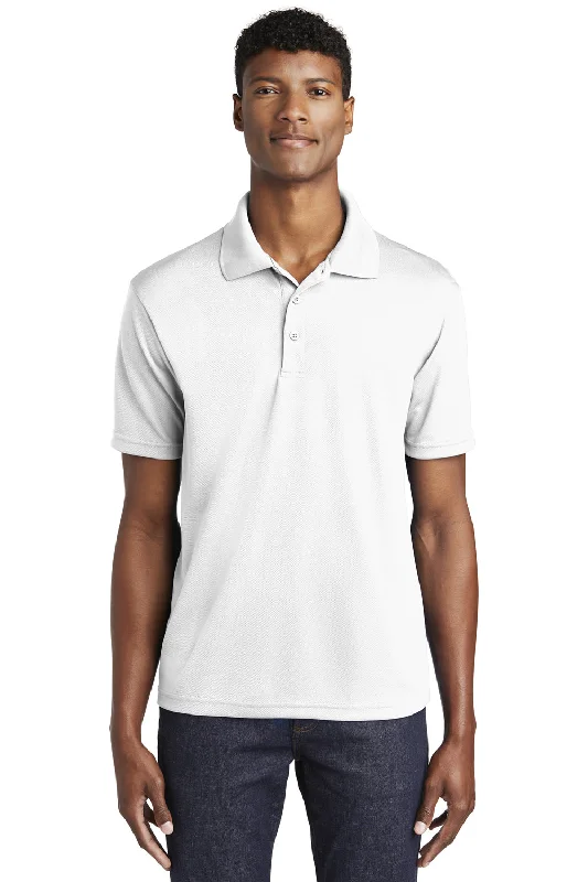 Vintage Rugged Casual Footwear Sport-Tek Mens RacerMesh Moisture Wicking Short Sleeve Polo Shirt - White Vintage Rugged Casual Footwear Sport-Tek Mens RacerMesh Moisture Wicking Short Sleeve Polo Shirt - White