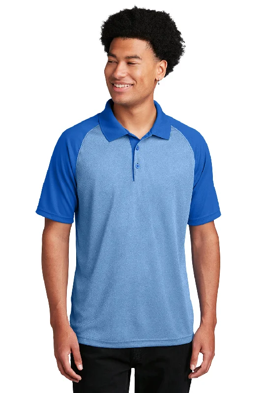 Classic Cool Cozy Jackets Sport-Tek Mens RacerMesh Moisture Wicking Short Sleeve Polo Shirt - Heather True Royal Blue/True Royal Blue Classic Cool Cozy Jackets Sport-Tek Mens RacerMesh Moisture Wicking Short Sleeve Polo Shirt - Heather True Royal Blue/True Royal Blue