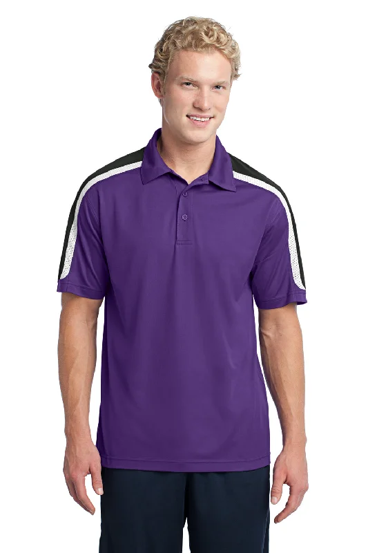 Understated Luxury Athletic Tops Sport-Tek Mens Sport-Wick Moisture Wicking Short Sleeve Polo Shirt - Purple/Black/White - Closeout Understated Luxury Athletic Tops Sport-Tek Mens Sport-Wick Moisture Wicking Short Sleeve Polo Shirt - Purple/Black/White - Closeout
