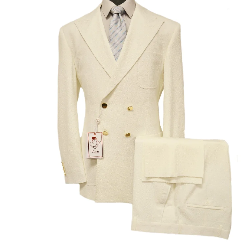 Sophisticated Sleek Lightweight Fabrics CGR DOUBLE BREASTED SUIT/ST-5933