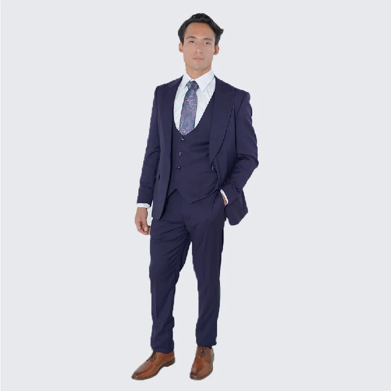 Smart Sleek Classic Styles Purple Slim Fit Three Piece Suit with Large Peak Lapel by Stacy Adams - Wedding - Prom Smart Sleek Classic Styles Purple Slim Fit Three Piece Suit with Large Peak Lapel by Stacy Adams - Wedding - Prom