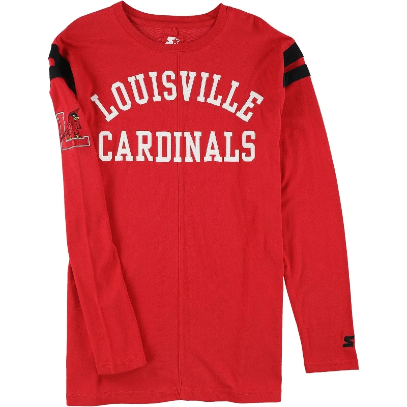 Modern Edgy Premium T-shirts STARTER Mens Louisville Cardinals Graphic T-Shirt, Red, Large Modern Edgy Premium T-shirts STARTER Mens Louisville Cardinals Graphic T-Shirt, Red, Large