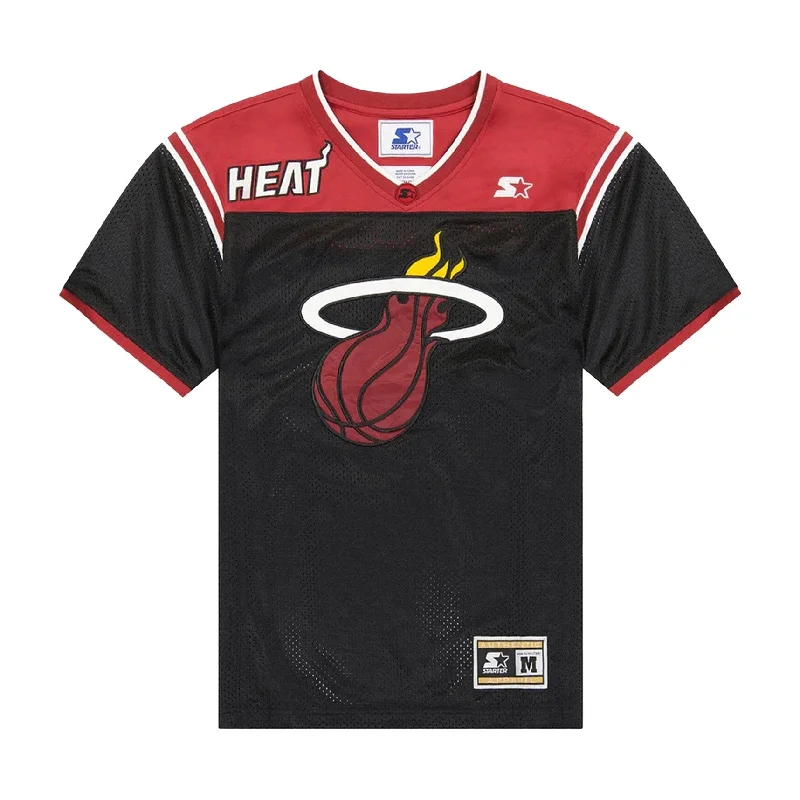Heritage Rebel Casual Fits STARTER Mens Miami Heat Mesh Embellished T-Shirt, Black, X-Large Heritage Rebel Casual Fits STARTER Mens Miami Heat Mesh Embellished T-Shirt, Black, X-Large