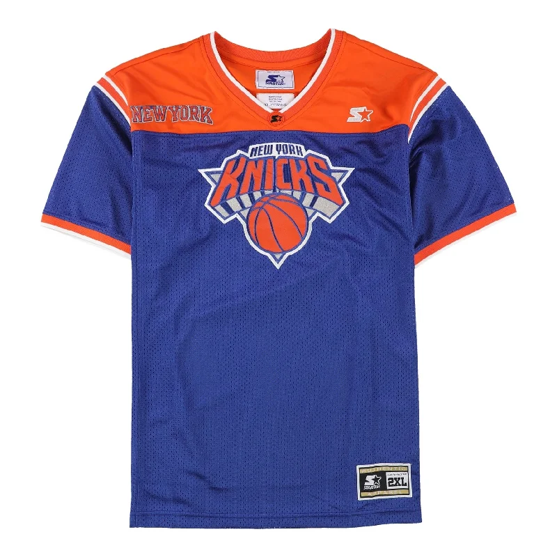 Minimal Rugged Business Casual Starter Mens New York Knicks Mesh Embellished T-Shirt Minimal Rugged Business Casual Starter Mens New York Knicks Mesh Embellished T-Shirt
