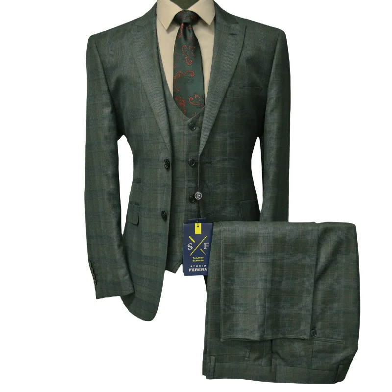 Minimal Rugged All-Season Wear STUDIO FERERA VESTED SUIT/SUIT-30