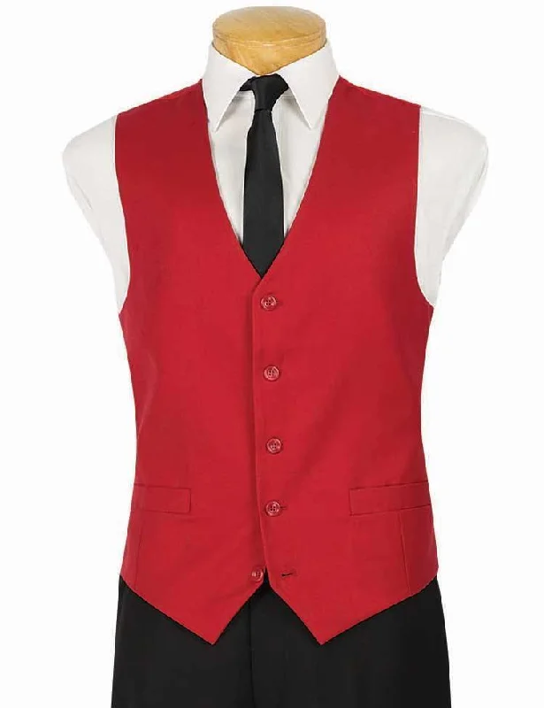 Sleek Heritage Casual Trousers Suit Separates Vest Color Red