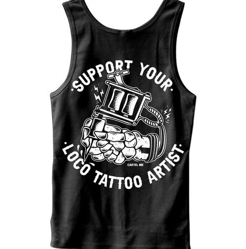Retro Smart Cozy Jackets Support Your Loco Tattoo Artist Men's Tank Top