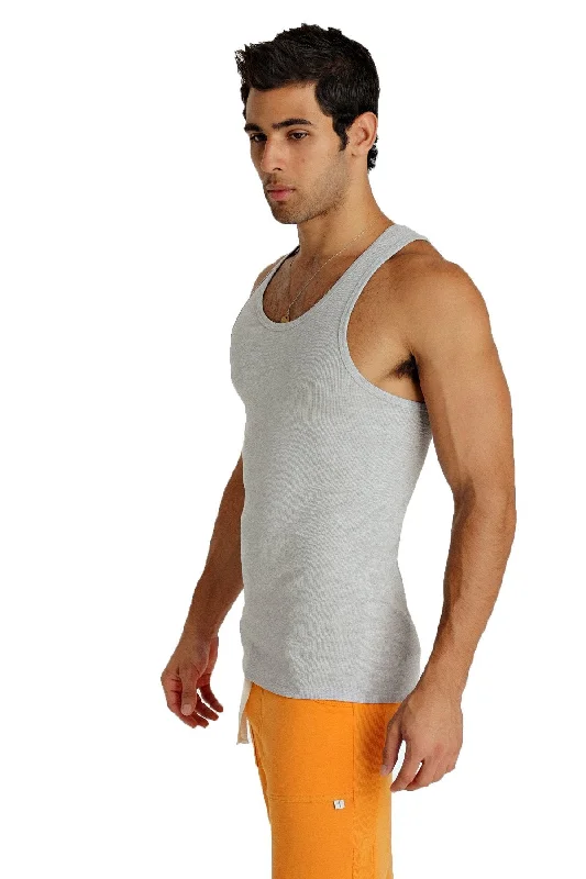 Polished Minimal Casual Styles Sustain Tank Top (Heather Gray)