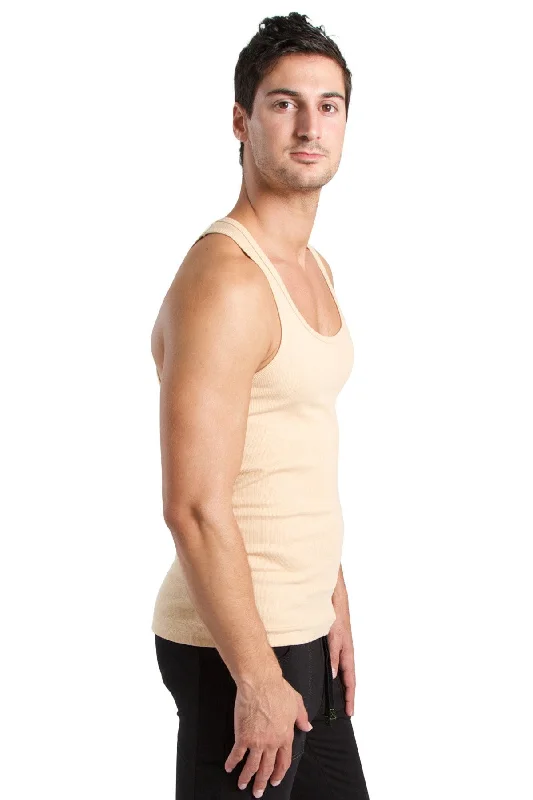 Vintage Contemporary Streetwear Clothing Sustain Tank Top (Sand Beige)