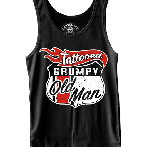 Retro Street Classic Styles Tattooed Grumpy Old Man Men's Tank Top