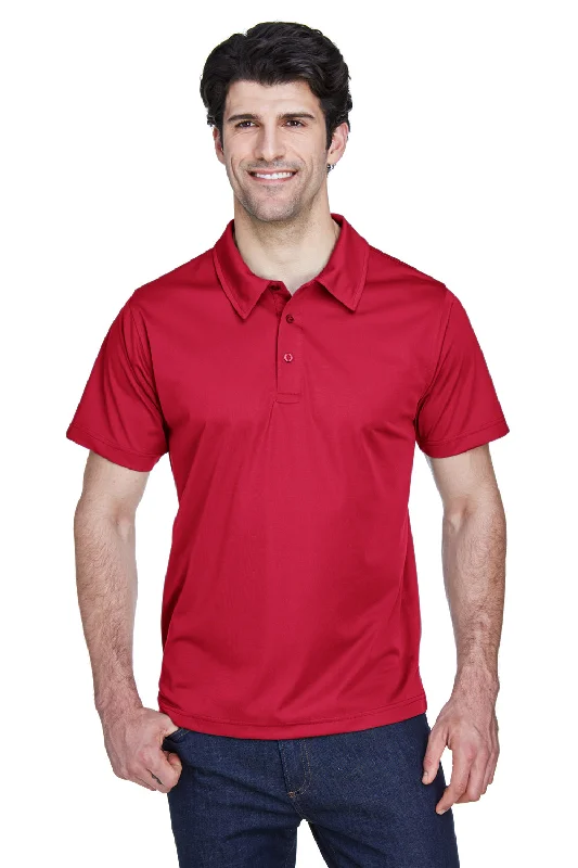 Retro Smart Vintage Style Team 365 Mens Command Performance Moisture Wicking Short Sleeve Polo Shirt - Scarlet Red Retro Smart Vintage Style Team 365 Mens Command Performance Moisture Wicking Short Sleeve Polo Shirt - Scarlet Red