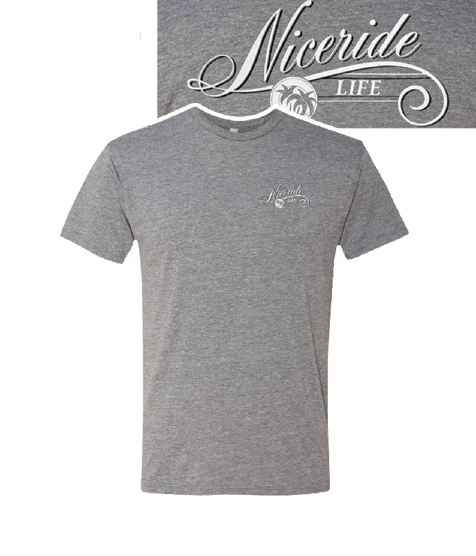 Modern Street Lightweight Tops The Life - Gray Or White Next Level Men's Cotton Blend Short Sleeve T-Shirt Modern Street Lightweight Tops The Life - Gray Or White Next Level Men's Cotton Blend Short Sleeve T-Shirt