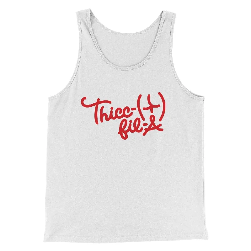 Retro Monochrome Fresh Outfit Thicc-Fil-A Funny Men/Unisex Tank Top