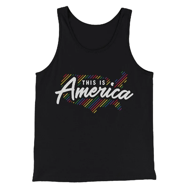 Contemporary Minimal Practical Clothing This is America Men/Unisex Tank Top