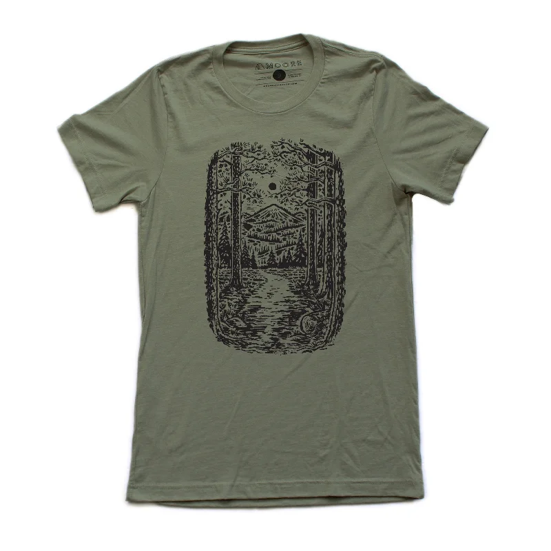 Minimal Polished Fashion Bottoms Trail Tee-Heather Olive