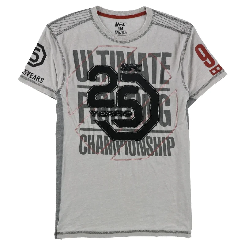 Relaxed Chic Designer Casuals UFC Mens 25 Years Patch Graphic T-Shirt, Grey, Small