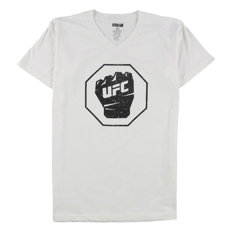 Monochrome Luxe Premium T-shirts UFC Mens Distressed Fist Inside Logo Graphic T-Shirt, White, Large Monochrome Luxe Premium T-shirts UFC Mens Distressed Fist Inside Logo Graphic T-Shirt, White, Large